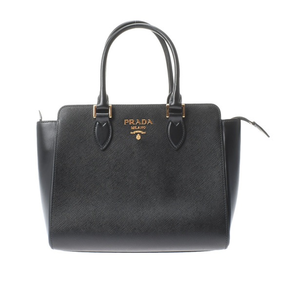 Prada Gold Hardware Saffiano Handbag Black - Picture 1 of 10